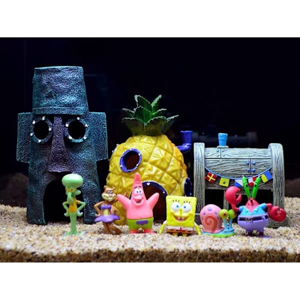 Be Sailed Svampebob Akvariedekoration Fisketank Ornament (Pakke med 3)