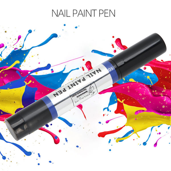 Bärbar nagellackspenna DIY vattenbaserad nagellack gelpenna för kvinnor flickor(10 )