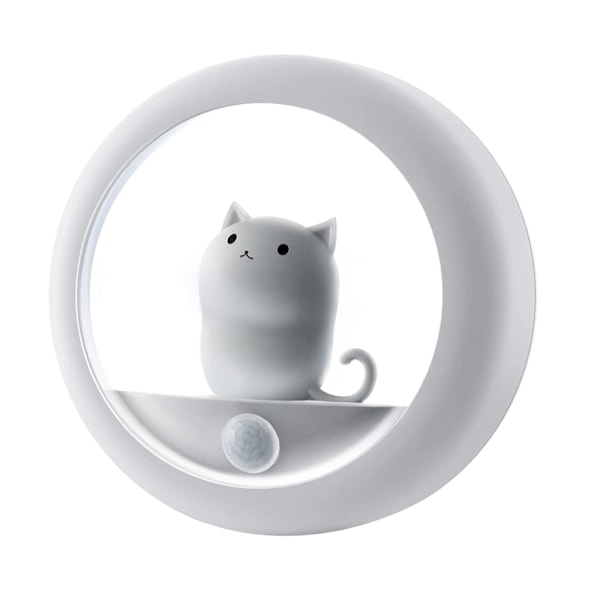 Underbara rörelsesensor katt nattlampor för kattälskare flickor med uppladdningsbart batteri, inbyggd magnet med 2 ljusstyrkenivåer