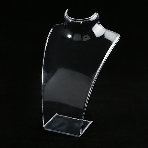 Halsband Örhänge Hållare Mannekäng Huvud Byst Stativ Modell Butik Smycken Display Ställ (Transparent)