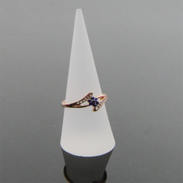 5-pak Kegleform Akryl Solid Ring Display til Smykkeudstillingsstand (Klar & Sort & Hvid)