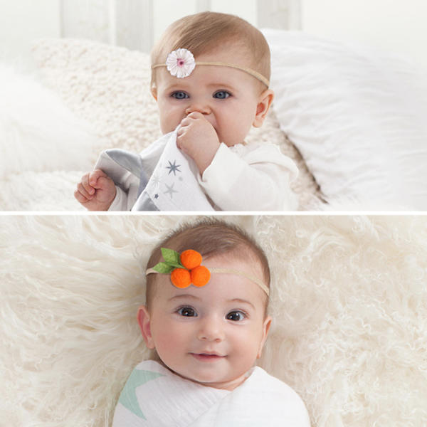 Baby flickor pannband och rosetter, nyfödda spädbarn småbarn nylon hårband håraccessoarer (10 st) Pannband för flickor 10 st, flickor rosetter elastiska