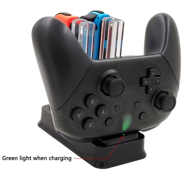 Switch Pro Controller Oplader til Nintendo Switch Opladningsstation Stand med LED Opladningsindikator