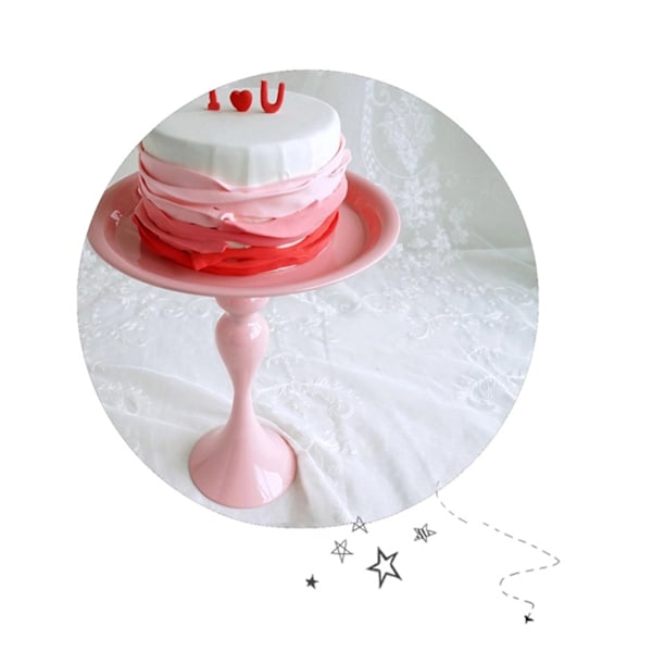 Minimalistisk stabil dekorativ multifunktionell kakställshållare för cupcake dessert frukt, rosa