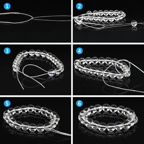 2 stk. Transparent Elastisk Tråd til Armbånd, 1 mm Elastiske Smykkefremstillingssnore til Armbånd og Håndværk, Elastisk Perletråd