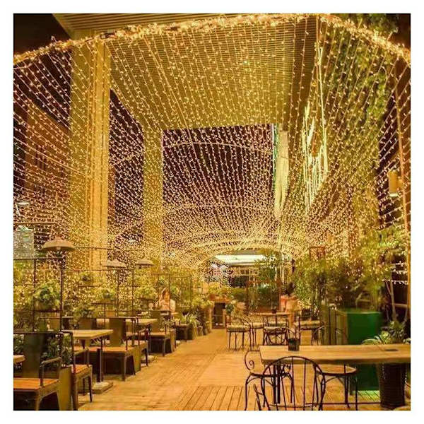 Lysguirlande 100M 1000 LED Julelys Indendørs og Udendørs 8 Tilstande Vandtæt Guinguette Guirlande Transparent Kabel til Hjemmefest Jul