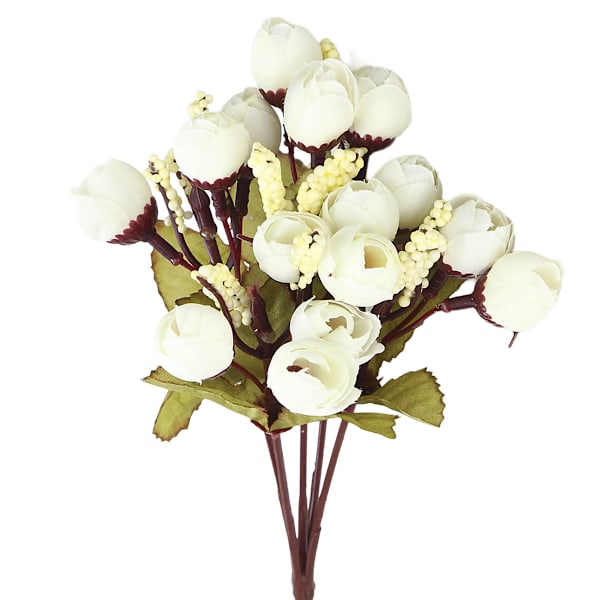 Konstgjord minivårt tebud simulering rosblad pärlbud för vardagsrumsblomsterarrangemang dekoration