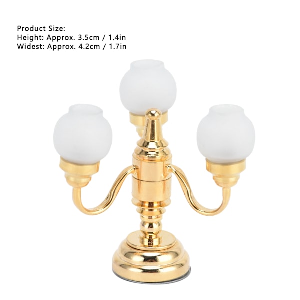 1:12 Dockhus Krona Miniatyr Utsökt Elegant LED Taklampa Dekoration