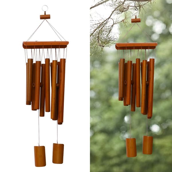 Gåvor Bambu Vindspel10 bambu ljudrör 60 cm vindspel trägårdsdekoration chimes