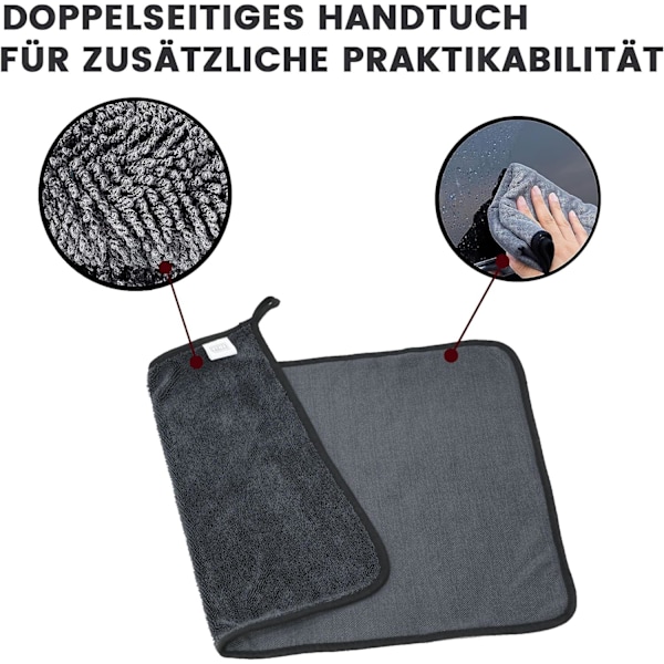 1 stk. rengøringshåndklæde - grå enkeltlag 600g - 50*80
