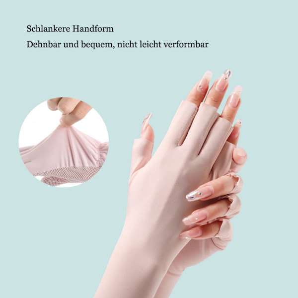 UV-beskyttelseshansker håndleddslengde solbeskyttelse kjørehansker unisex fingerløse hansker