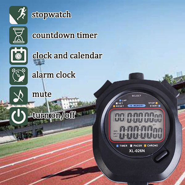 Digital Stoppur Timer - Intervalltimer med stor display