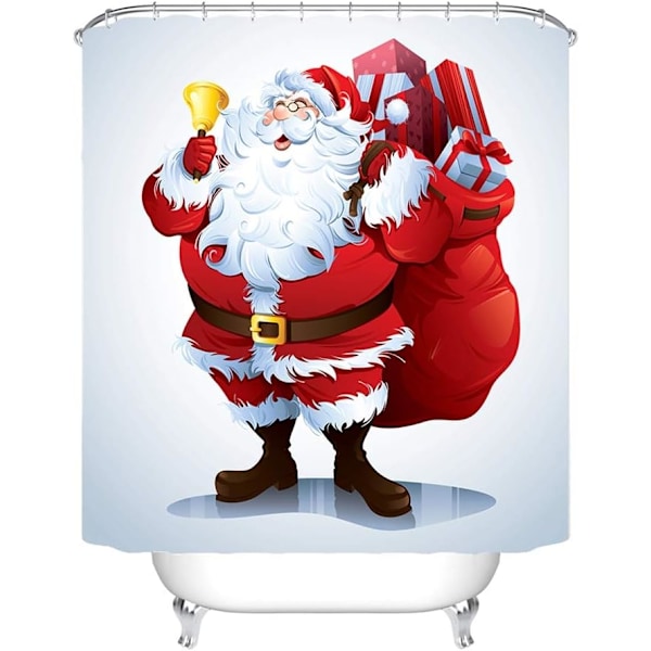 4 st juldekorationer för badrum, toalettlock, matta, duschdraperiuppsättningar, jultomte, älg, snögubbe, badrumsdekor A5