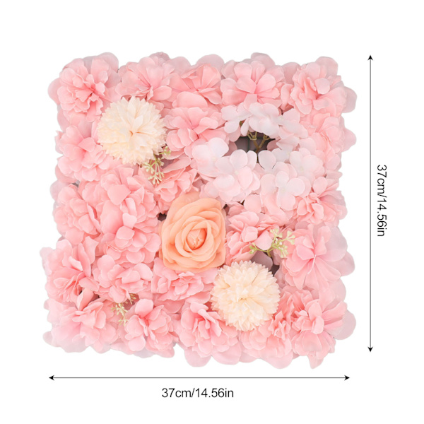 Konstgjorda Blomväggspaneler Simulerad Silke Rosblomvägg Dekoration för Bröllop Fest Scen Bakgrund Bakgrund 15x15 tum Rosa