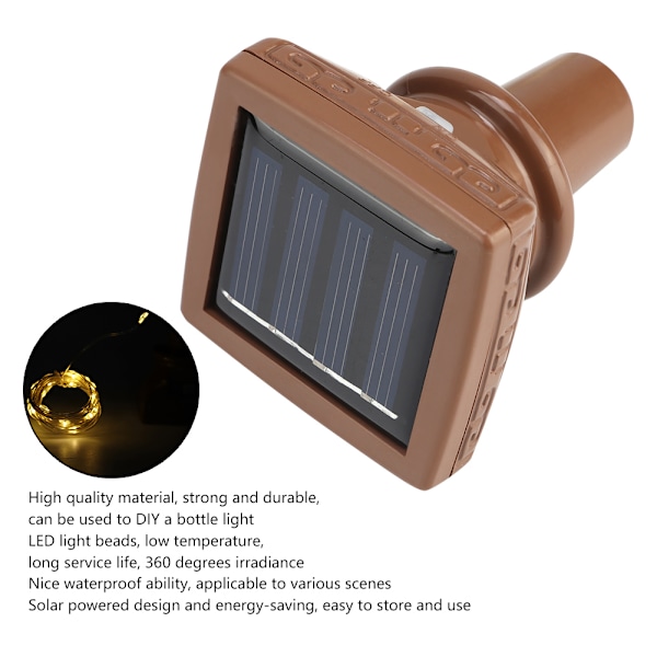 6 st 2 m 20 LED solcells drivna korkform strängljus vattentät vinflaska LED-lampa DIY färgglad