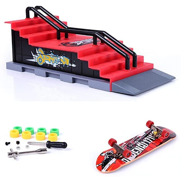 2 Sæt Mini Finger Skateboard og Rampe Tilbehørssæt