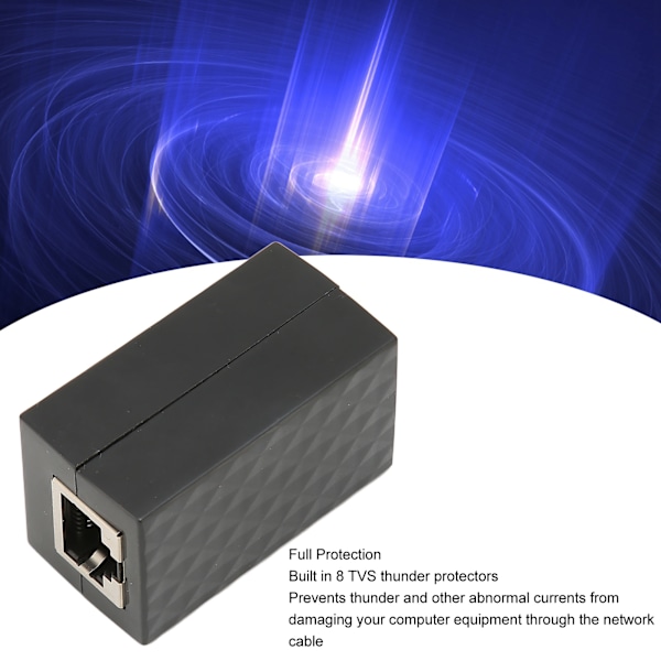 Ethernet Overspændingsbeskytter RJ45 Hun POE Gigabit LAN Netværk CAT5 CAT6 Plug and Play Lynafleder