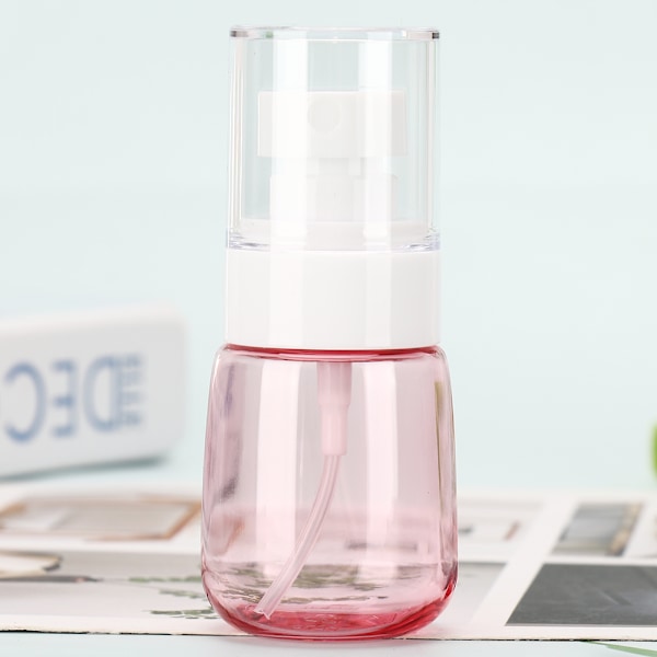 U-formad sprayflaska med tjock botten och ultrafint dimspray, kosmetikflaska 30 ml (transparent rosa)