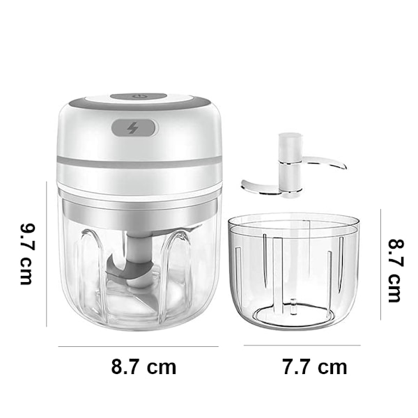 Elektrisk hvidløgshakker, Mini bærbar trådløs foodprocessor, Hvidløgspresser Hakker Knuser, Lille madkværn til at hakke løg og kød