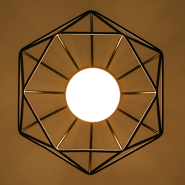 Retro industriel loftlampe 25cm i hvid diamantform, pendel til spisestue, bar, soveværelse