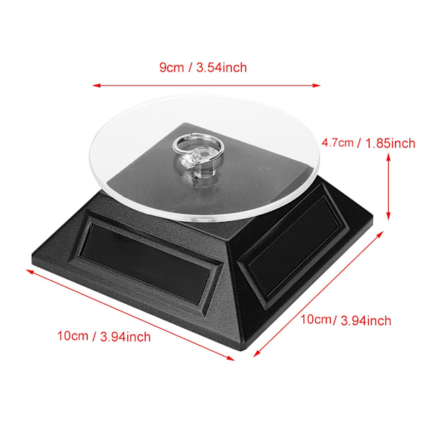 Solar Showcase 360 Graders Drejeskive Roterende Smykke Organizer Display Stand (Sort)