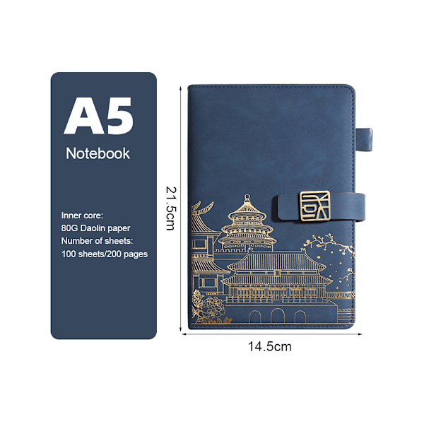Linjeret notesbog, A5 notesbog, 21,5 x 14,5 cm hardcover læder, kontorartikler som forretningsgave til mænd og kvinder