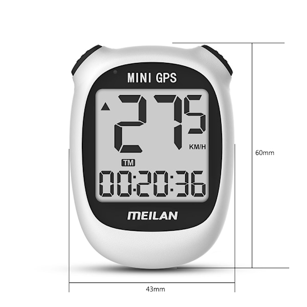 Mini GPS Cykelcomputer, Trådløs Cykelkilometertæller og Speedometer Cykelcomputer IPX5 Vandtæt Cykelcomputer med LCD-display til Udendørs Brug