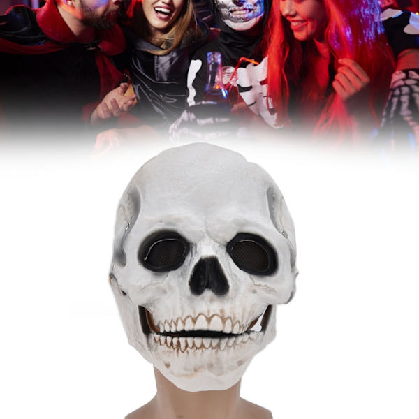 Halloween Skalle Mask Full Head Cosplay Party Mask för Jul Påsk Nyår Festival Vit