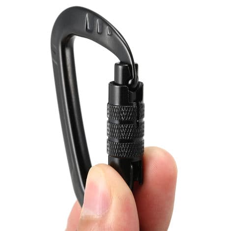 360° Roterende Karabinhage, 4Kn, 2 stk., Sort
