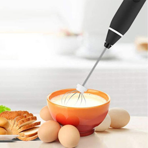 Visp Melkeskummer Håndholdt, USB Oppladbar Elektrisk Skummaskin for Kaffe, 3 Hastigheter Mini Melkeskummer Drikkemikser med 2 Visper