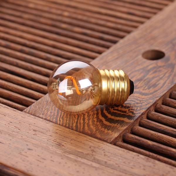 Udskiftningspærer til udendørsbelysning, Mini Globe G40 Filament Lampe E27 LED Edison Pære 2W Varm Hvid 2200K, 6 stk