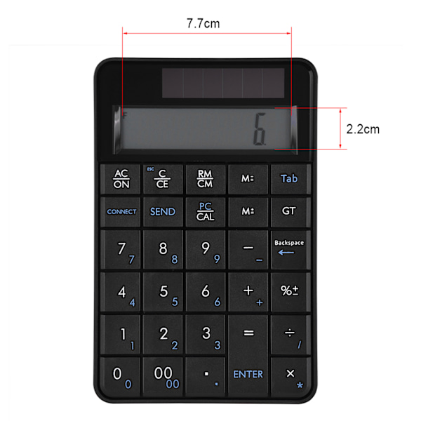 Mini 2.4G USB langaton 2 in 1 29 näppäimen numeronäppäimistö ja laskin LCD-näytöllä