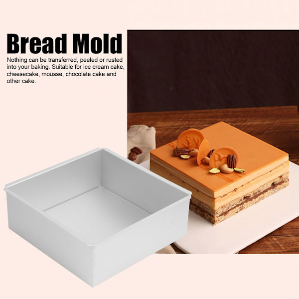 Firkantet bakeform i aluminiumslegering, Mousse kake brødform med avtakbar bunn