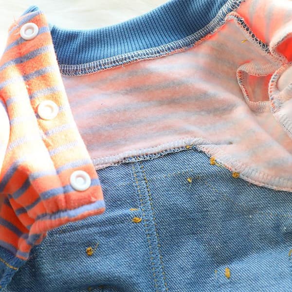 Hunde- og katteklær for høst og vinter - Jeans-seler med striper