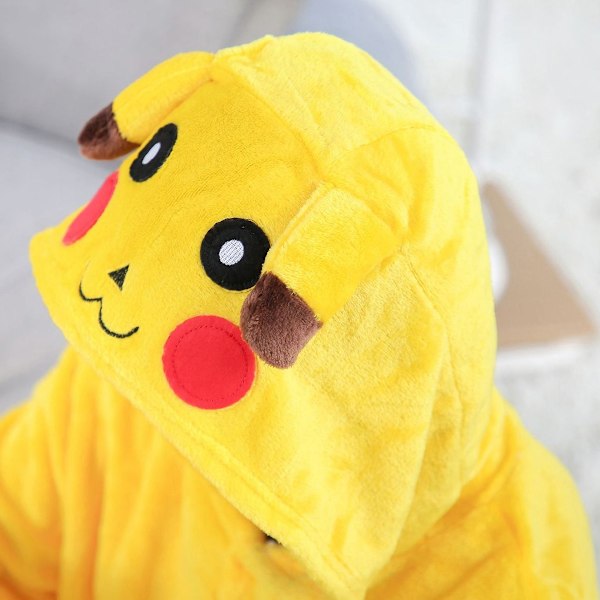 Barn Jumpsuits Kostym Djur Onesie Nattlinne Pyjamas Hoodies Sovkläder Cosplay Mardi Gras Kostym Jul Halloween (Pikachu)