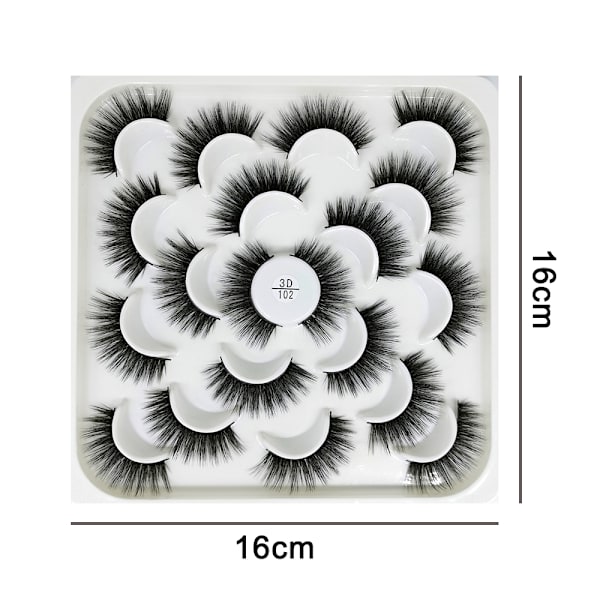 10 par 3D falska ögonfransar, naturliga falska ögonfransar set, fluffiga extensionsögonfransar pack mjuka tjocka och bekväma naturliga falska ögonfransar