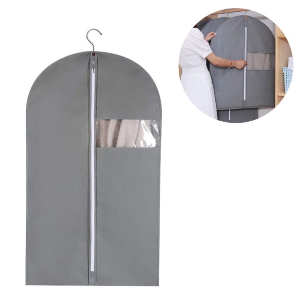Sett med 5 hengende klesposer for oppbevaring, pustende dresspose for klesskap, støvtett dressbeskytter med glidelås for dressjakke, jakke