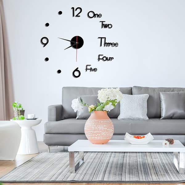 DIY väggklocka tyst spegel väggklocka vardagsrum hemmakontor prydnader