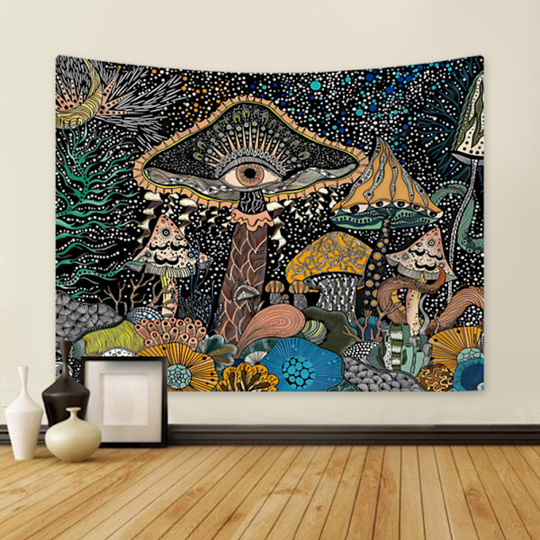 Svampetapet Øjne Mural Havdyr Vægophæng Boho Tapestry Æstetisk Ocean Psykedelisk Dekorativt Tapet til Soveværelse, 150x130cm