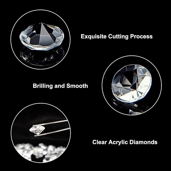 5000 st 3 mm transparenta bröllopskonfetti party plastdiamant gnistrande ädelstenar dekor (vit)