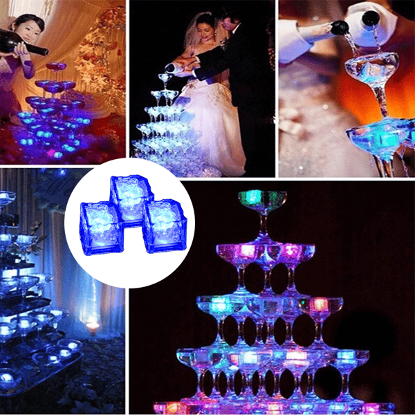 Valaisevat LED-jääpalat (12 kpl) blue