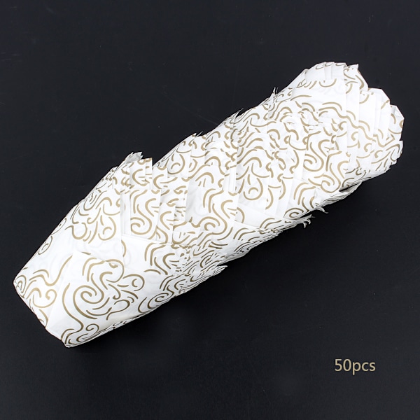 50 stk. Mini Cupcake Forme Papir Runde Kagebageforme Muffin Cases Hjemmefest Bryllup (Hvid Guld)