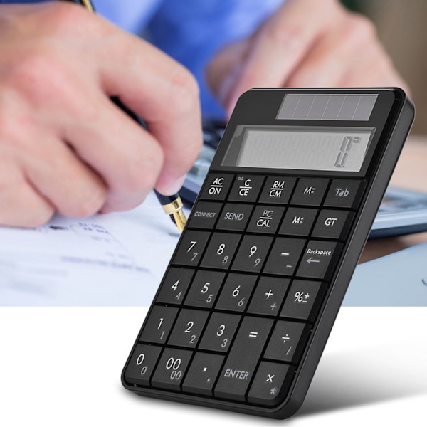 Mini 2.4G USB Trådløs 2 I 1 29 Tasters Numerisk Tastatur & Lommeregner med LCD-display