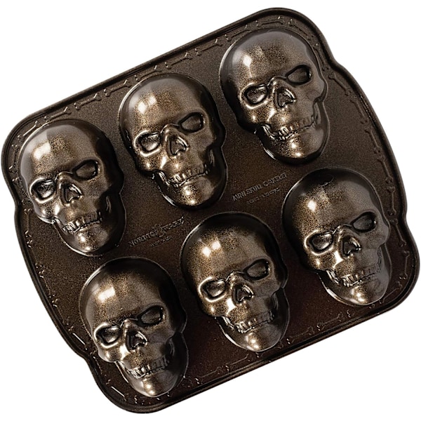 Nordic Haunted Skull Cakelet Form, Metallic, 5 Kop Kapacitet ‎29,85 x 25,4 x 5,08 cm