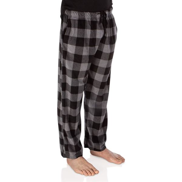 3-pack rutiga herrpyjamasbyxor set botten fleece lounge sovplagg PJs med fickor mikrofleece