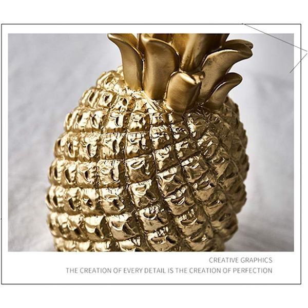 Modern hartsformad ananas i resin, presentdekoration, heminredning, kontorsdekoration, bröllopsdekoration (guld, liten)