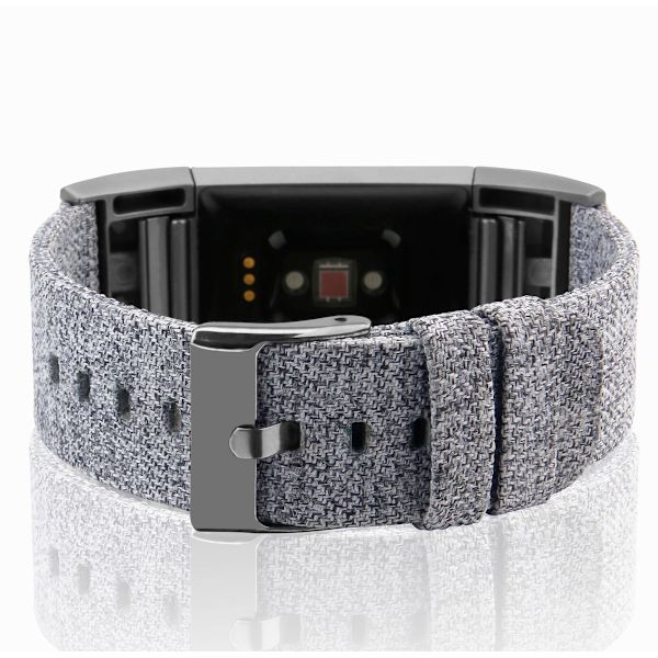 Canvas klockarmband Mjukt andningsbart tvättbart modernt klockarmband Passar till Fitbit Charge2