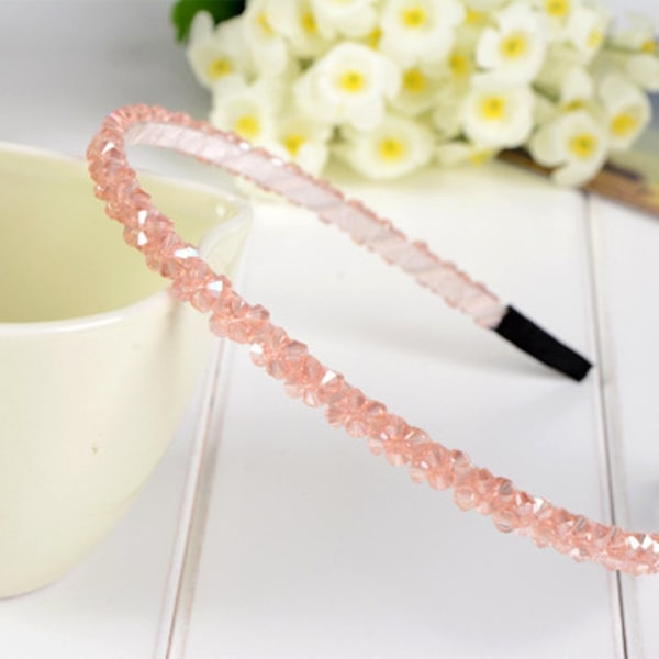 6 stk. Bling Bling Doble Rader Krystall Rhinestone Hårbøyle for Kvinner Jenter Tynn Hårbøyle Mote