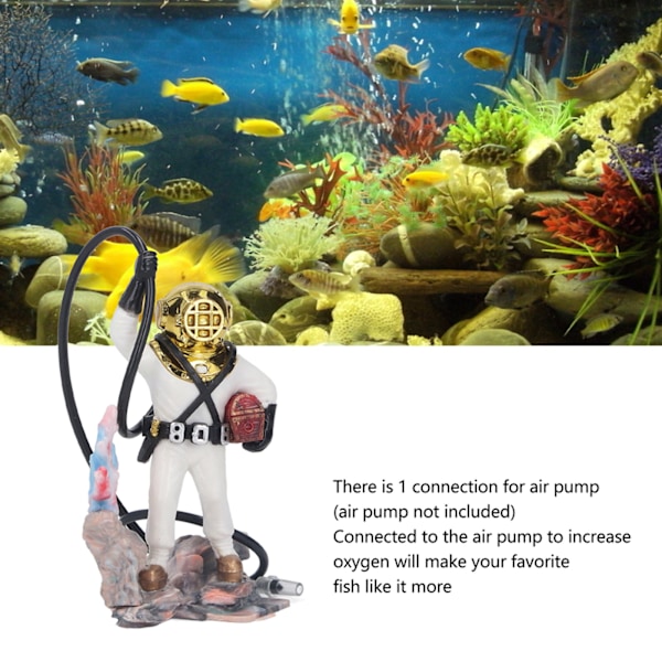 Luftdriven dykare akvarium dekoration utsökt dykare fisk tank prydnad för akvarium fisk tank vit