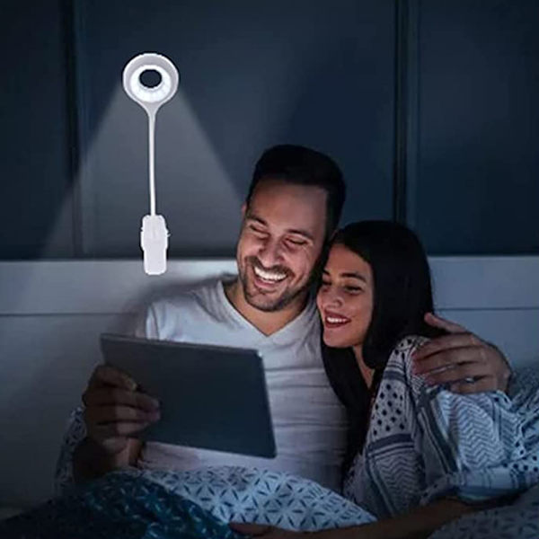 Liten bordlampe, bærbar trådløs klemmelampe med øyebeskyttelse, USB-oppladbar LED-skrivebordslampe, klemmelysdimming, tre-trinns dimming / dimming